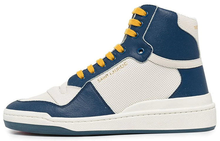 (Women)  Saint Laurent Saint Laurent SL-24 Mid 'Off White Navy Yellow'  610619-AAAI5-9083