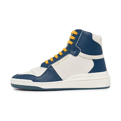 (W) Saint Laurent Saint Laurent SL-24 Mid 'Off White Navy Yellow'