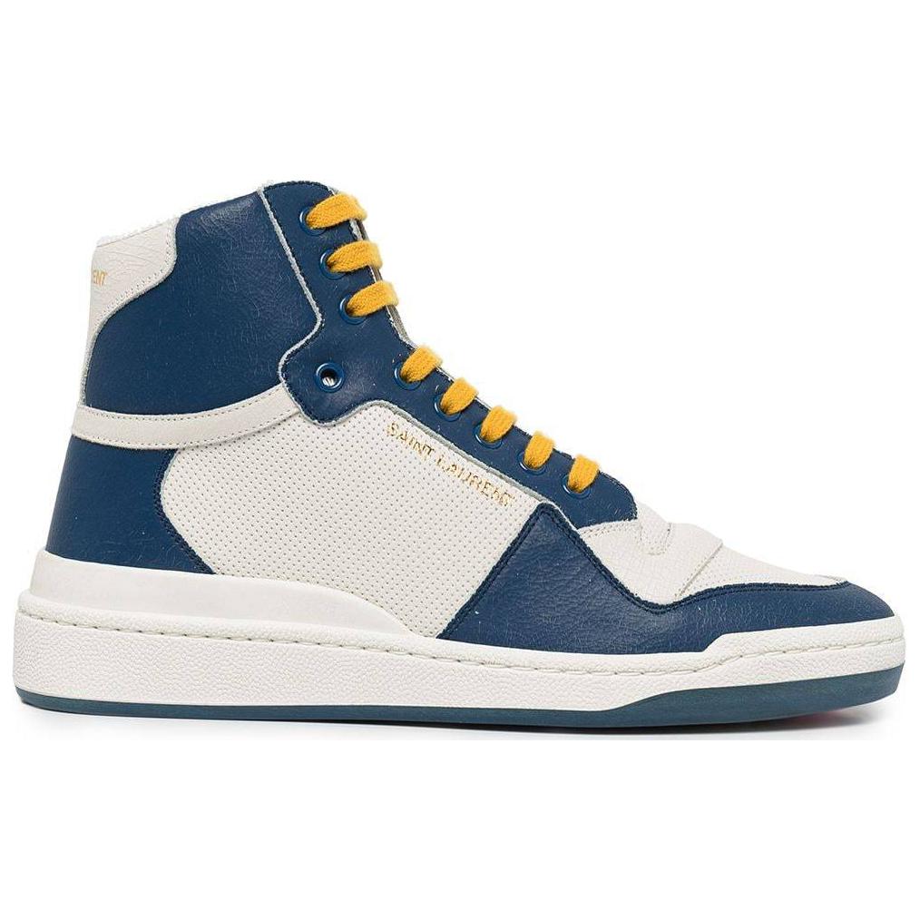 Order (W) Saint Laurent SL-24 Mid ''Off White Navy Yellow'' Sneakers 610619-AAAI5-9083