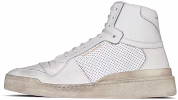 (Women) Saint Laurent SL-24 Mid 'Distressed - Optic White' 610619-04LB0-9030 (Women) Saint Laurent SL-24 Mid 'Distressed - Optic White' 610619-04LB0-9030