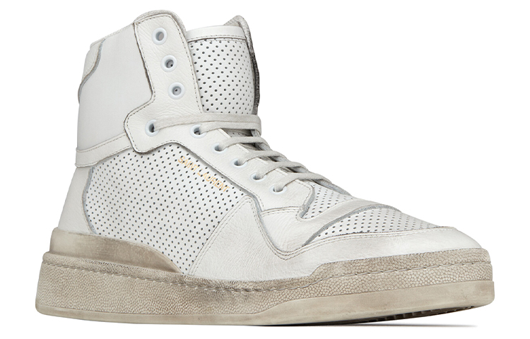 Order (W) サンローラン SL-24 ミッド (ホワイト/ダメージ加工) 610619-04LB0-9030