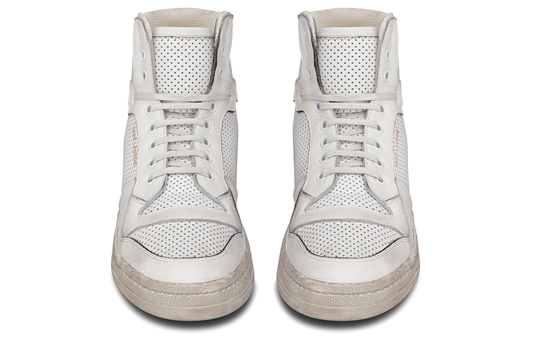 Lookbook (W) サンローラン SL-24 ミッド (ホワイト/ダメージ加工) 610619-04LB0-9030