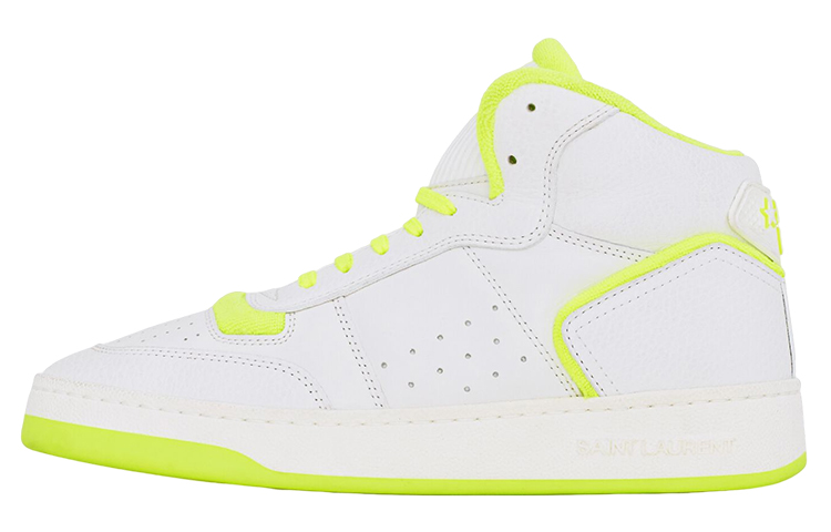 (Women)  Saint Laurent SL-80 Mid 'Optical White Fluo Yellow'  713655-AABPN-9056