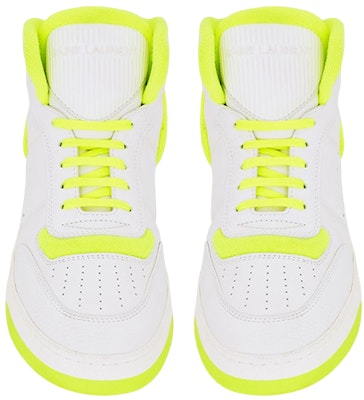 (W) 생 로랑 SL-80 미드 "옵티컬 화이트 형광 옐로우" 713655-AABPN-9056 Lookbook (W) 생 로랑 SL-80 미드 "옵티컬 화이트 형광 옐로우" 713655-AABPN-9056