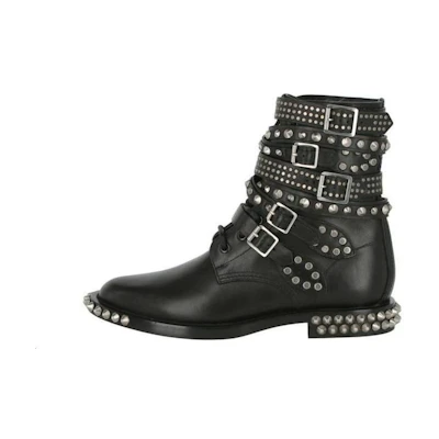 (W) Saint Laurent Studded Ranger Combat Boot 'Black'