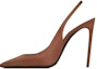 Buy (W) Saint Laurent Zoe Slingback Pumps 'Brun Pecan' Wanita Kasut Tumit Tinggi 702753-9QN00-2210