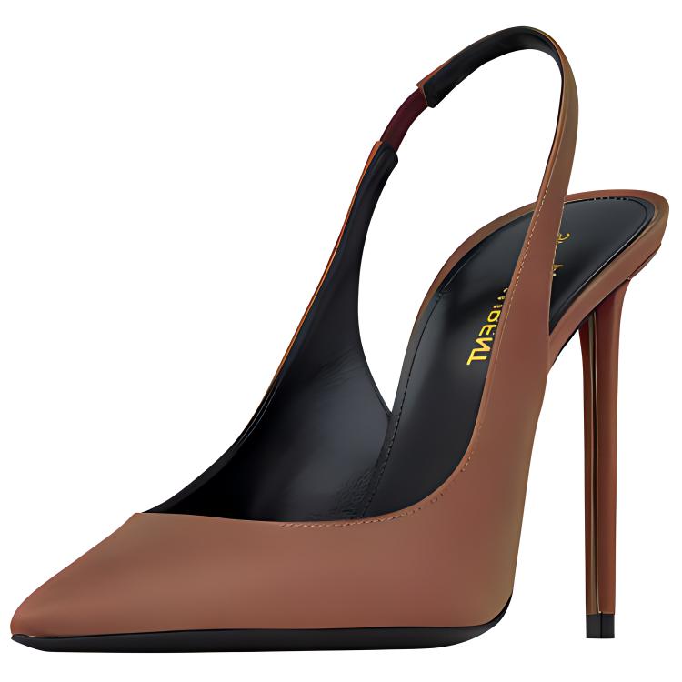 Lookbook (W) Saint Laurent Zoe Slingback Pumps ''Brun Pécan'' 702753-9QN00-2210