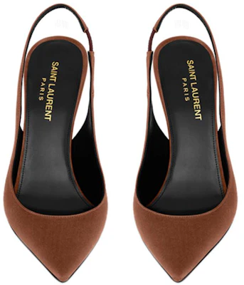 (W) Saint Laurent Zoe Slingback Pumps ''Brun Pécan'' 702753-9QN00-2210 Purchase (W) Saint Laurent Zoe Slingback Pumps ''Brun Pécan'' 702753-9QN00-2210