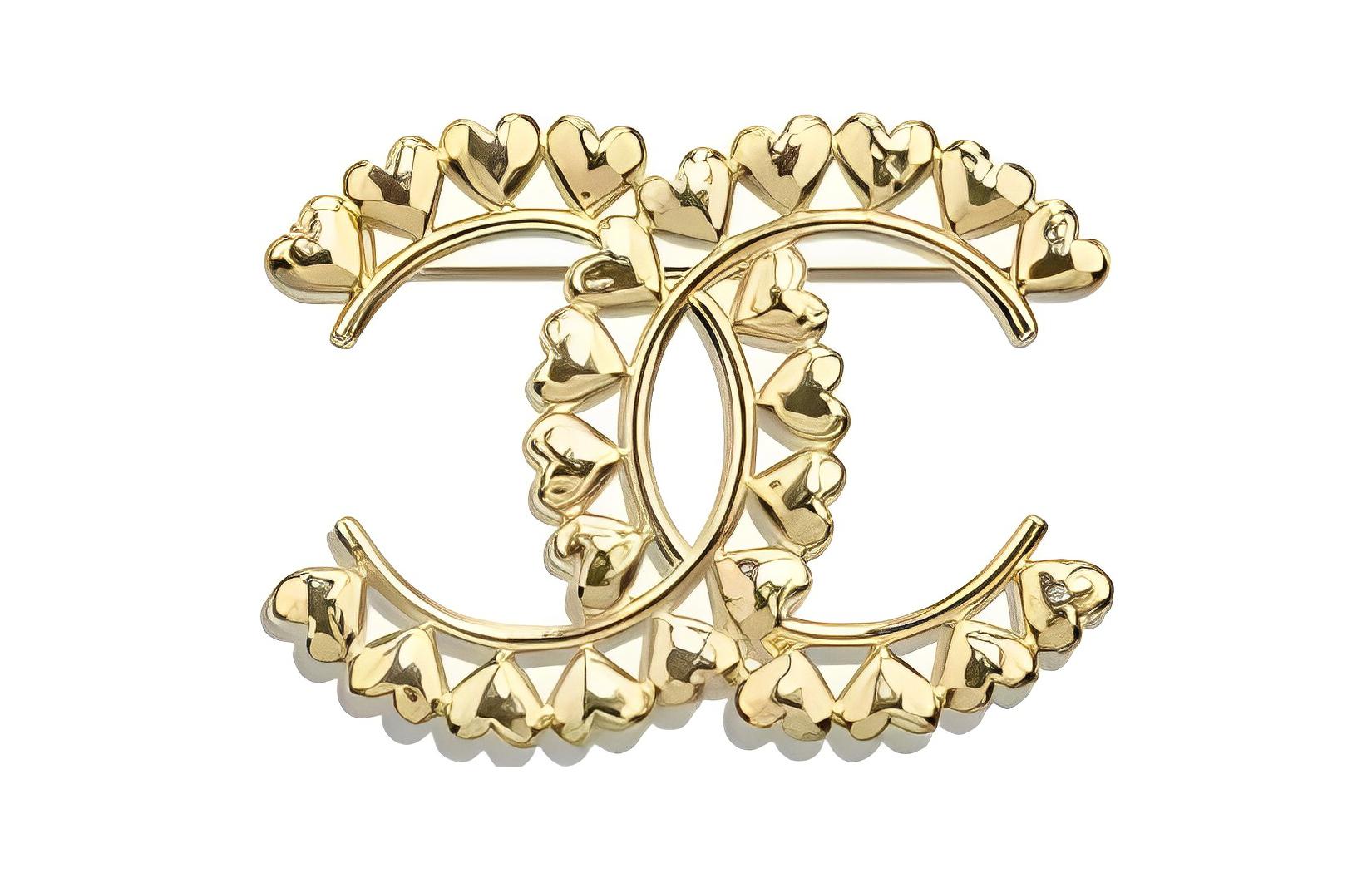 (Women) [Spring Summer 2023] CHANEL Classic Double C Heart Metal Brooch for Women ABA277-B10485-NN008