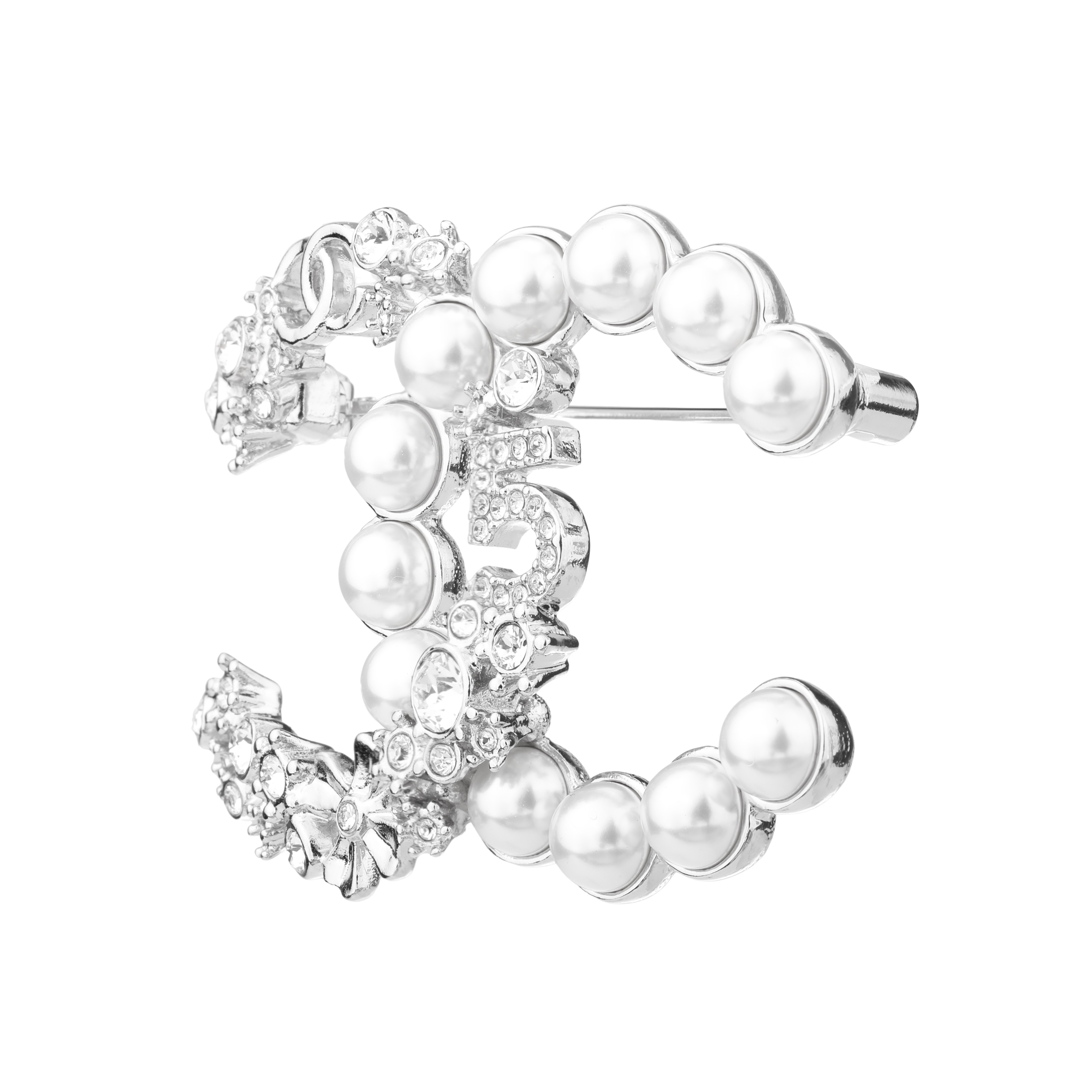 Lookbook (W) [春夏2023] CHANEL 雙C No.5 胸針 白色 珍珠 水鑽 ABA425-B10535-NN148