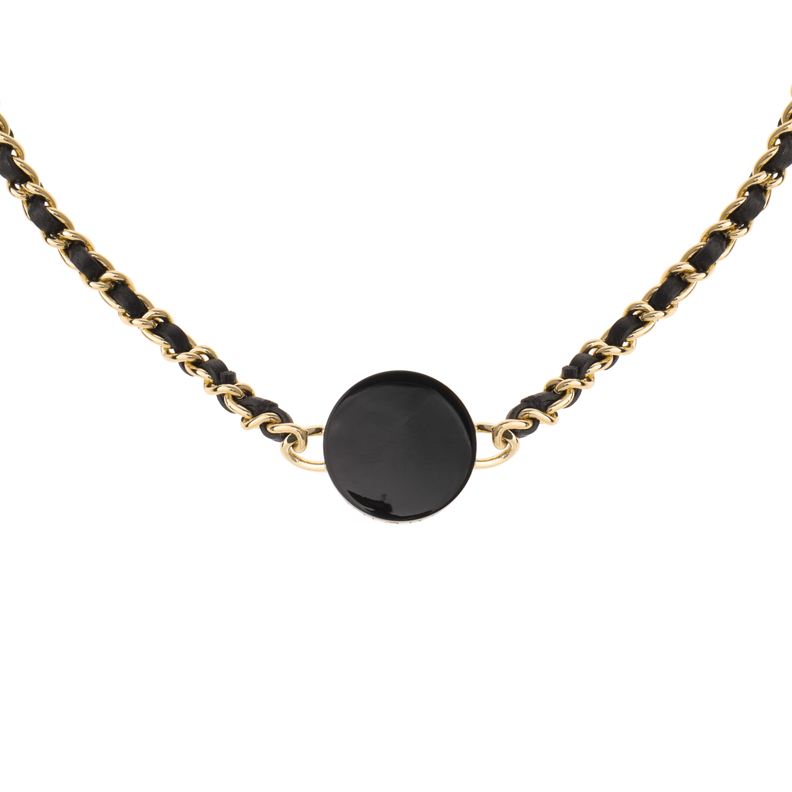 Lookbook (W) [春夏23] CHANEL雙C標誌按鈕項鍊 金/黑 女款 ABA006-B09999-NL990