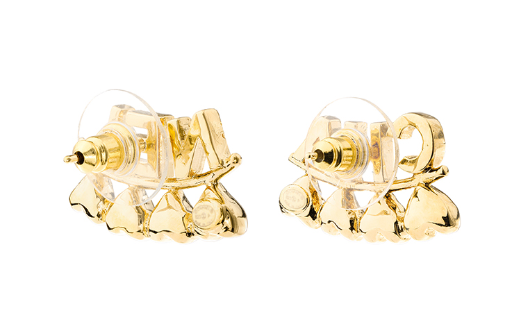 Shop (Women) [Spring Summer '23] CHANEL Classic Logo Crystal Gold Metal Stud Earrings for Women ABA271-B10486-NN007