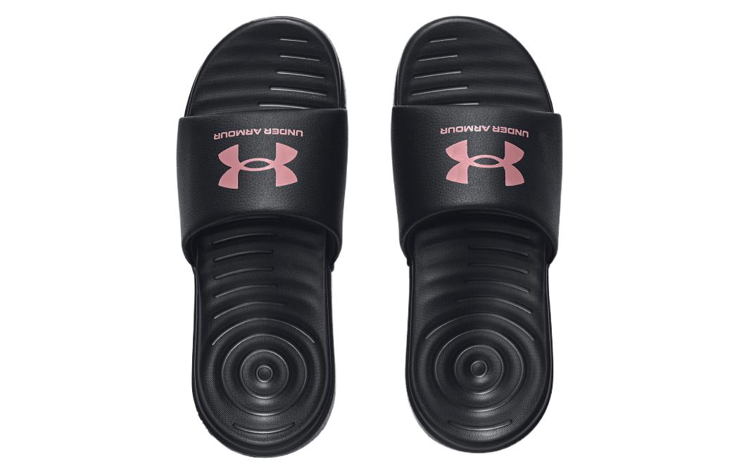 Shop （女士）Under Armour Ansa 固定平底拖鞋「黑色粉紅靈藥」3023772-007