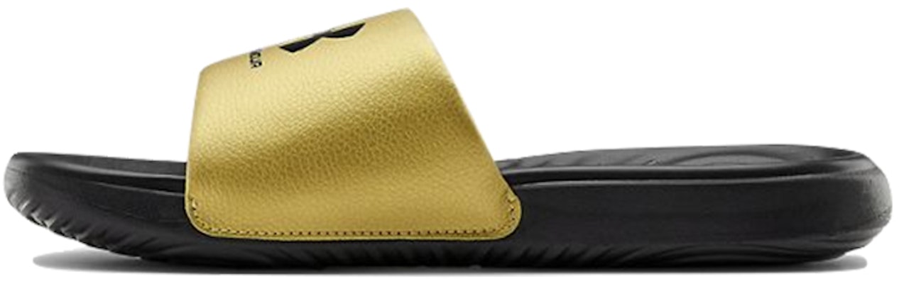 (Women) Under Armour Ansa Fixed Slides 'Black Metallic Gold' 3023772-006 Buy (Women) Under Armour Ansa Fixed Slides 'Black Metallic Gold' 3023772-006