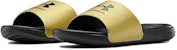 (W) Under Armour Ansa Fixed Slides 'Hitam Emas Metalik' 3023772-006