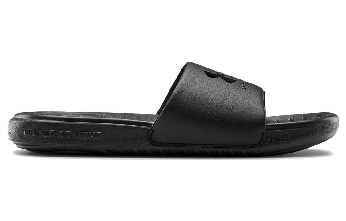 Order (W) Under Armour Ansa Fixed Slides ''Triple Black'' Herren Sandalen Schwarz 3023772-005