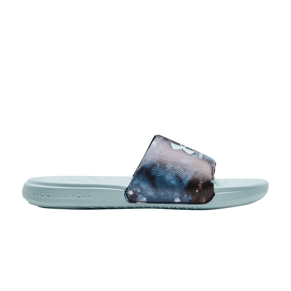 (Women)  Under Armour Ansa Graphic Slide 'Petrol Blue Fuse Teal'  3024436-402