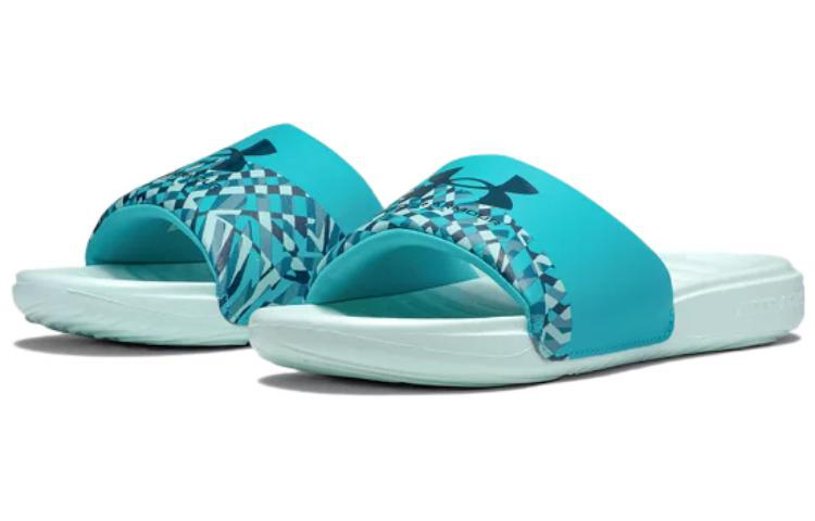 Lookbook (W) Under Armour Ansa Graphic Slide 'Sea Mist Neptune' Sandal 3024436-300