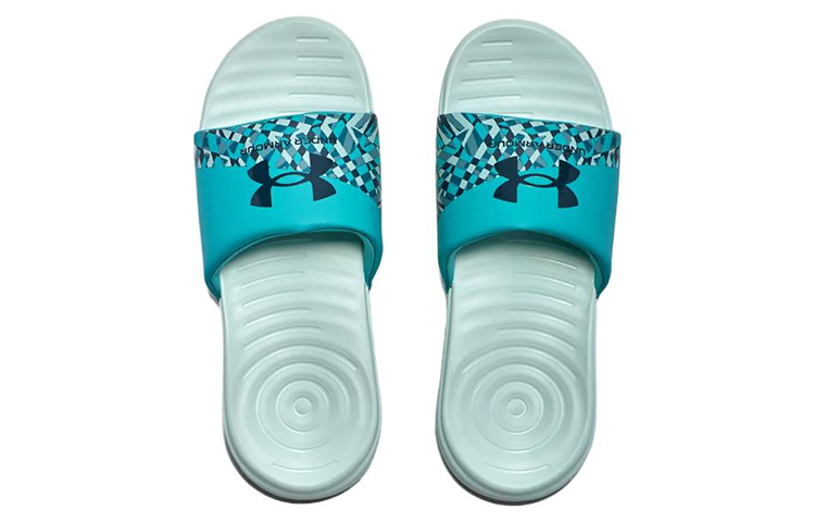 Shop (W) Under Armour Ansa Graphic Slide 'Sea Mist Neptune' Sandal 3024436-300