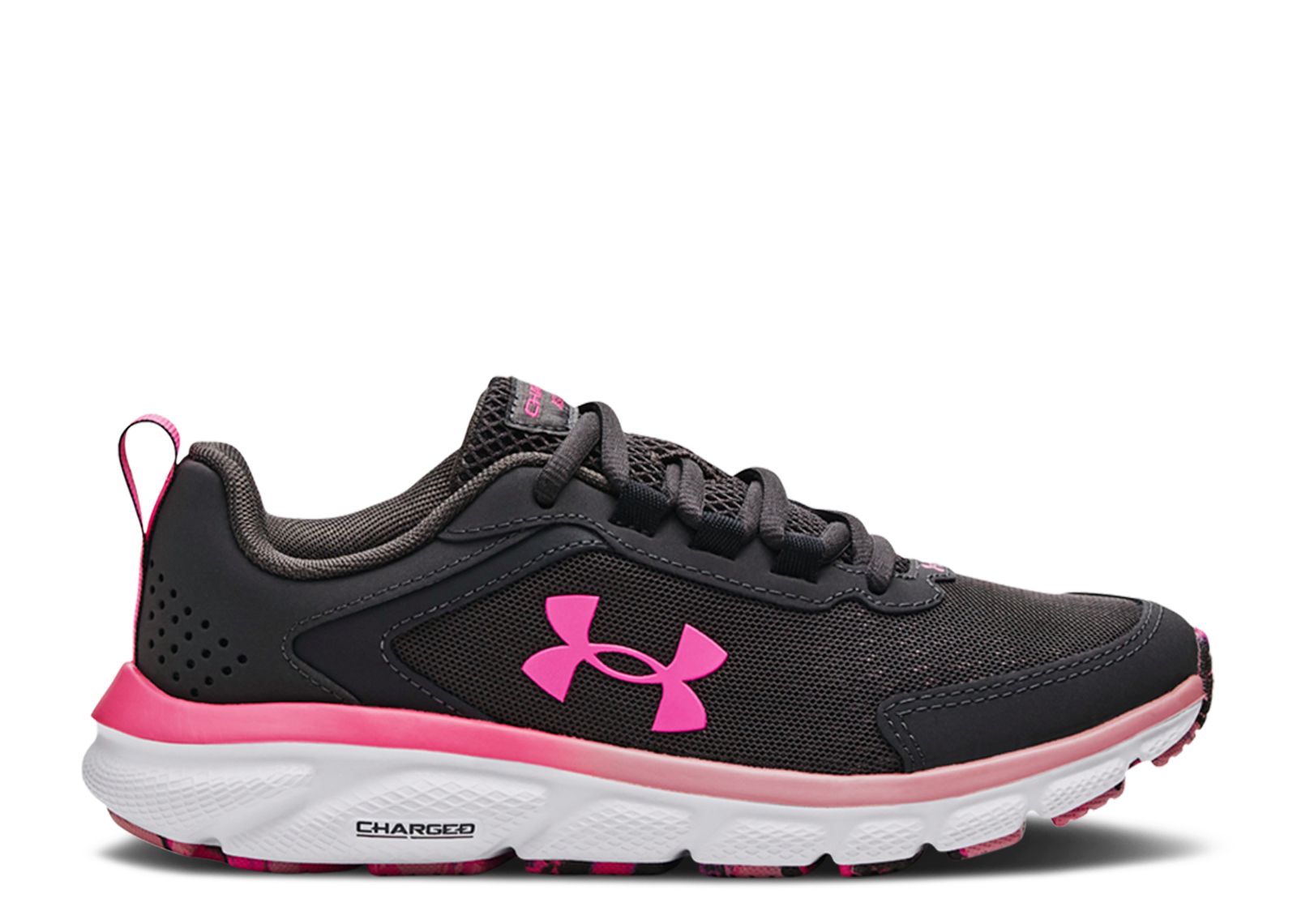 (Women)  Under Armour Charged Assert 9 Marble 'Jet Grey Rebel Pink'  3024853-107