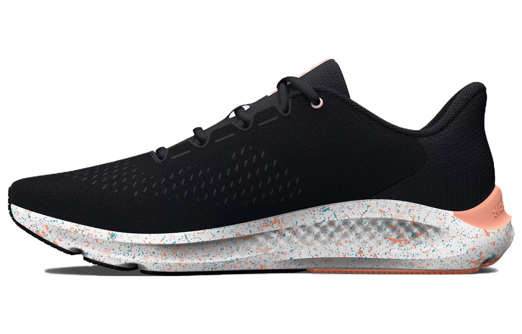 (W)  UA Charged Pursuit 5 'Big Logo - Black Bubble Peach'