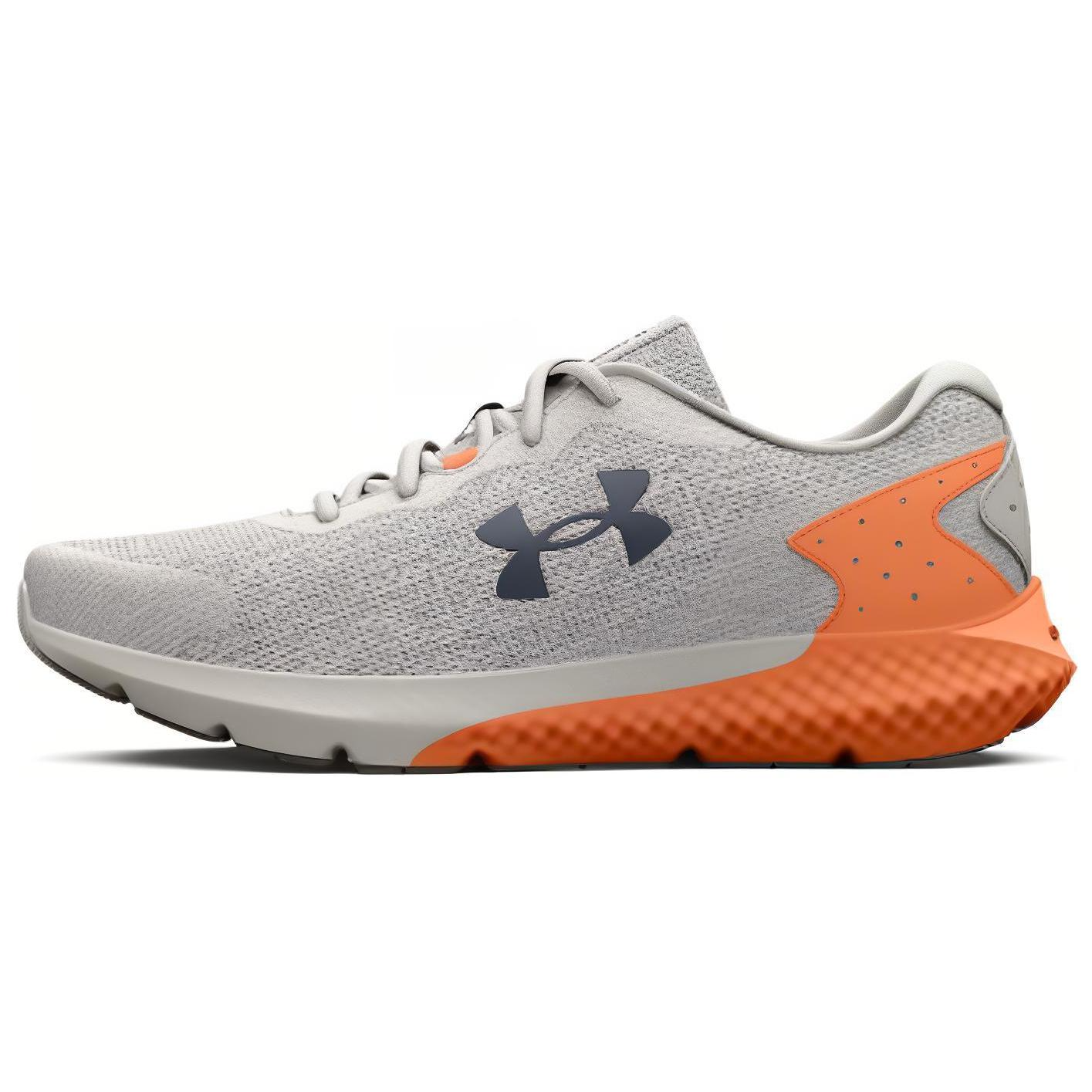 (W)  UA Charged Rogue 3 Knit 'Grey Mist Orange Tropic'