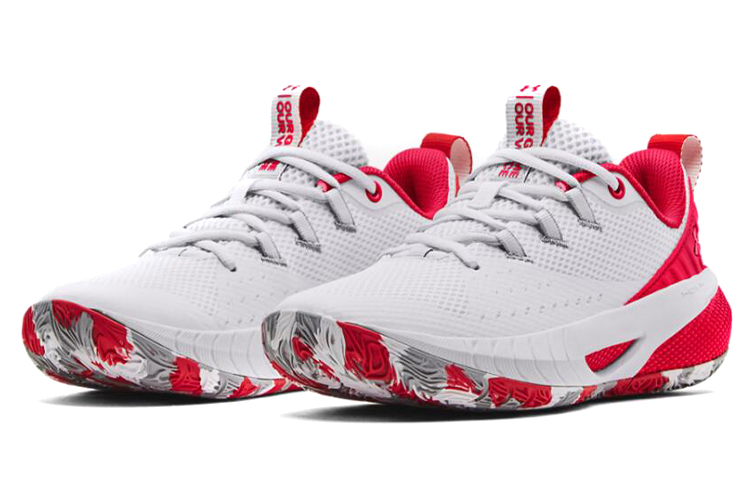 (W)  UA HOVR Ascent 'White Red' 圖 3
