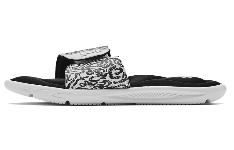 (Women)  Under Armour Ignite 4 Graphic Strap Slide 'Zebra'  3024453-100