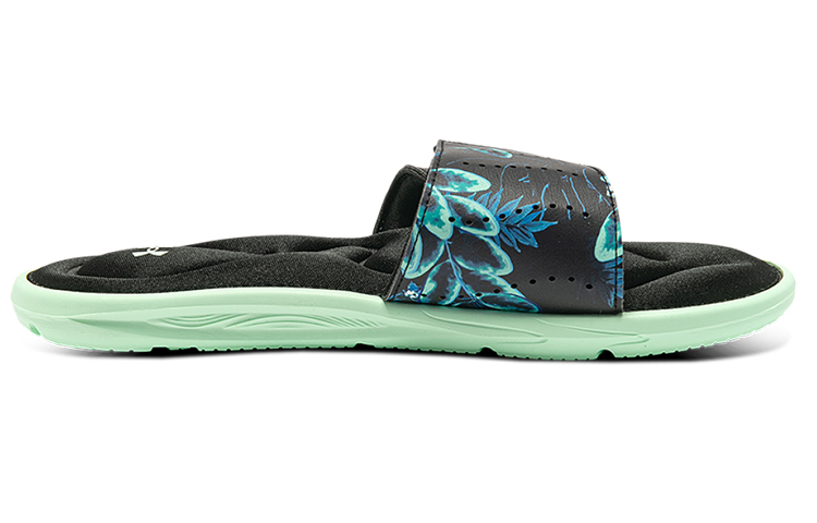 Order (W) 安德玛 Ignite 4 图形带拖鞋 '黑色青色泡沫' 3024453-001