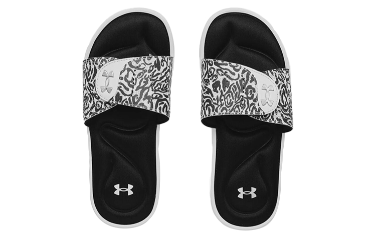 Lookbook (W) 安德玛 Ignite 4 图案拖鞋 '斑马' 3024453-100