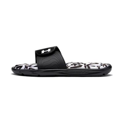 (W) UA Ignite 6 Graphic Footbed Slide 'Halo Grey Black'