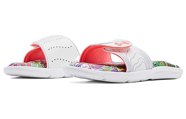 Lookbook （女款）Under Armour Ignite 6 圖案足床拖鞋 '白色疾風紅' 3023767-108