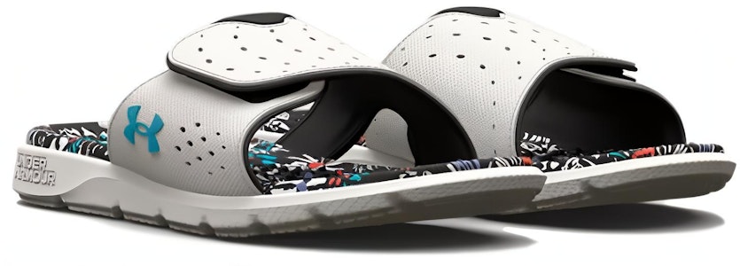 (W) UAイグナイトVII グラフィック フットベッド スライド (グレーミストフローラル) 3026029-100 Lookbook (W) UAイグナイトVII グラフィック フットベッド スライド (グレーミストフローラル) 3026029-100