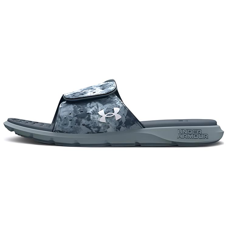 (Women) Under Armour Ignite 7 Graphic Strap Slide 'Grey Mist Camo' 3026028-101