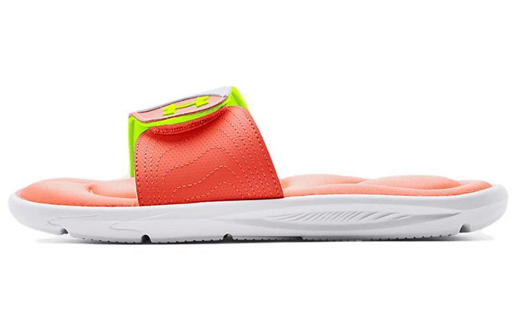 (Women) Under Armour Ignite 9 Slide 'White Electric Tangerine' 3022717-111