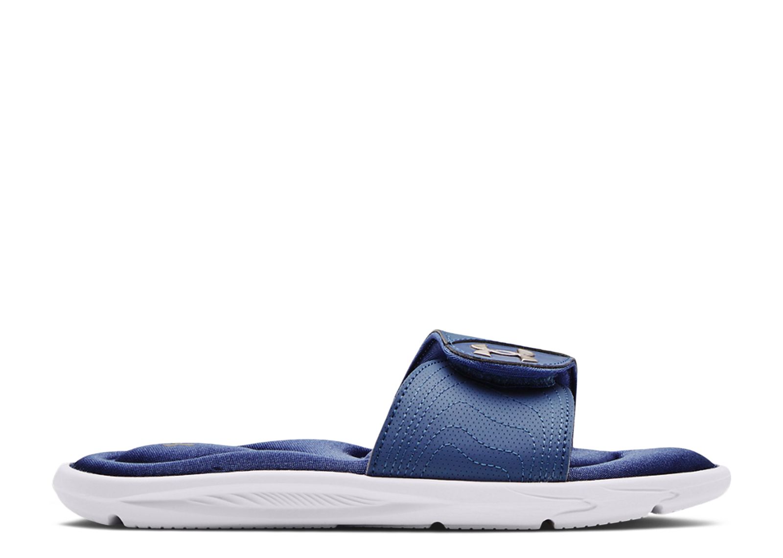 (Women) Under Armour Ignite 9 Slide 'White Mineral Blue' 3022717-107