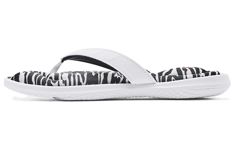 (Women)  Under Armour Marbella 7 Graphic FB Sandal 'Black White'  3023770-002