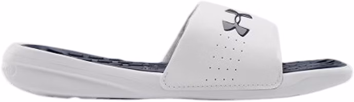 (Women) Under Armour Playmaker Fixed Strap Slide 'White Blue' 3000063-103 (Women) Under Armour Playmaker Fixed Strap Slide 'White Blue' 3000063-103