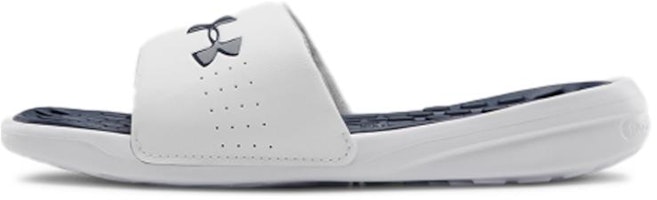 (Women)  Under Armour Playmaker Fixed Strap Slide 'White Blue'  3000063-103 (Women)  Under Armour Playmaker Fixed Strap Slide 'White Blue'  3000063-103