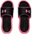 (W) Under Armour Playmaker Fixed Strap Slide 'Hitam Merah Jambu' 3000063-001
