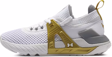 (Women) Under Armour Project Rock 4 'White Metallic Gold' 3023696-104 (Women) Under Armour Project Rock 4 'White Metallic Gold' 3023696-104