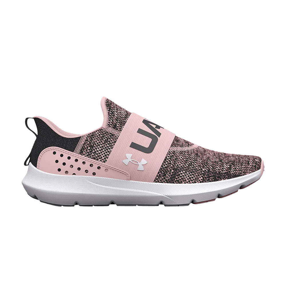 (W)  UA Surge 3 Slip 'Prime Pink Jet Grey'