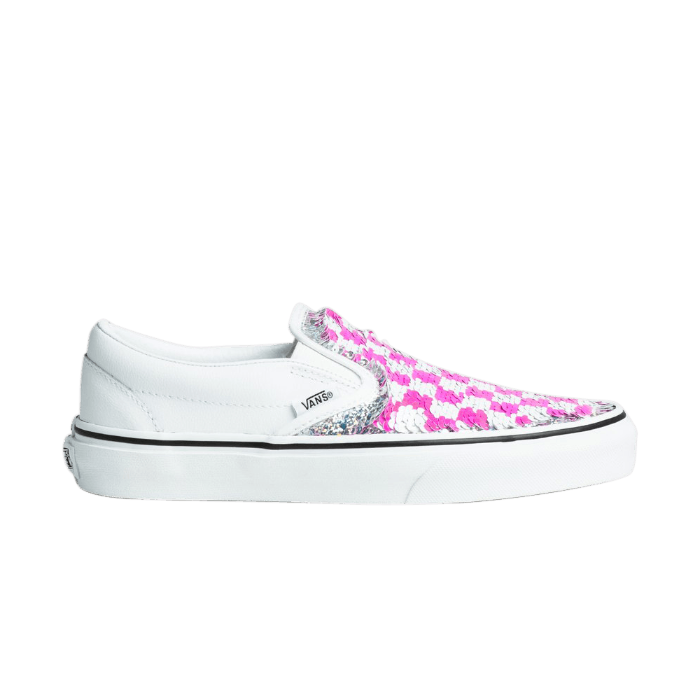 (Women)  Vans Classic Slip-On 'Flipping Sequins - White Checkerboard'  VN0A4BV3TBE