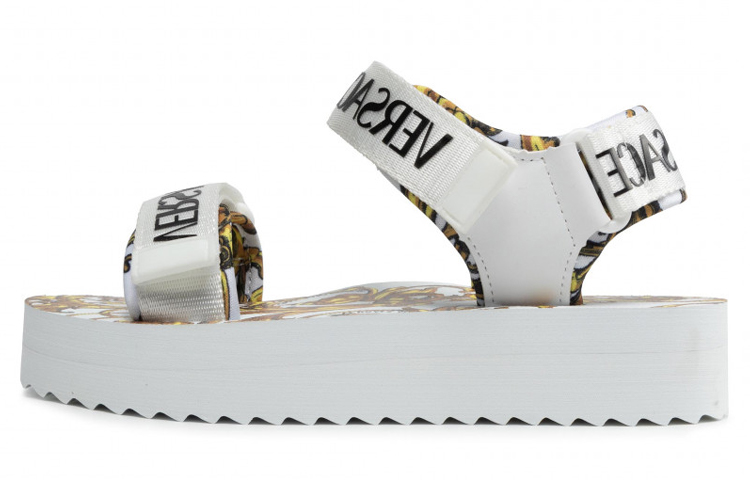 (Women)  Versace Garland Logo Platform Sandal 'Baroque Print - White'  72VA3SX4-ZS196-G03