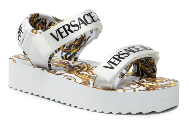 Order (W) Versace Garland Logo Plateau Sandal ''Baroque Print - Wit'' 72VA3SX4-ZS196-G03