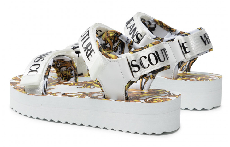 Shop (W) Versace Garland Logo Plateau Sandal ''Baroque Print - Wit'' 72VA3SX4-ZS196-G03