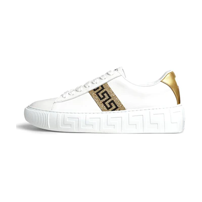 (W) Versace Greca 'White Gold'