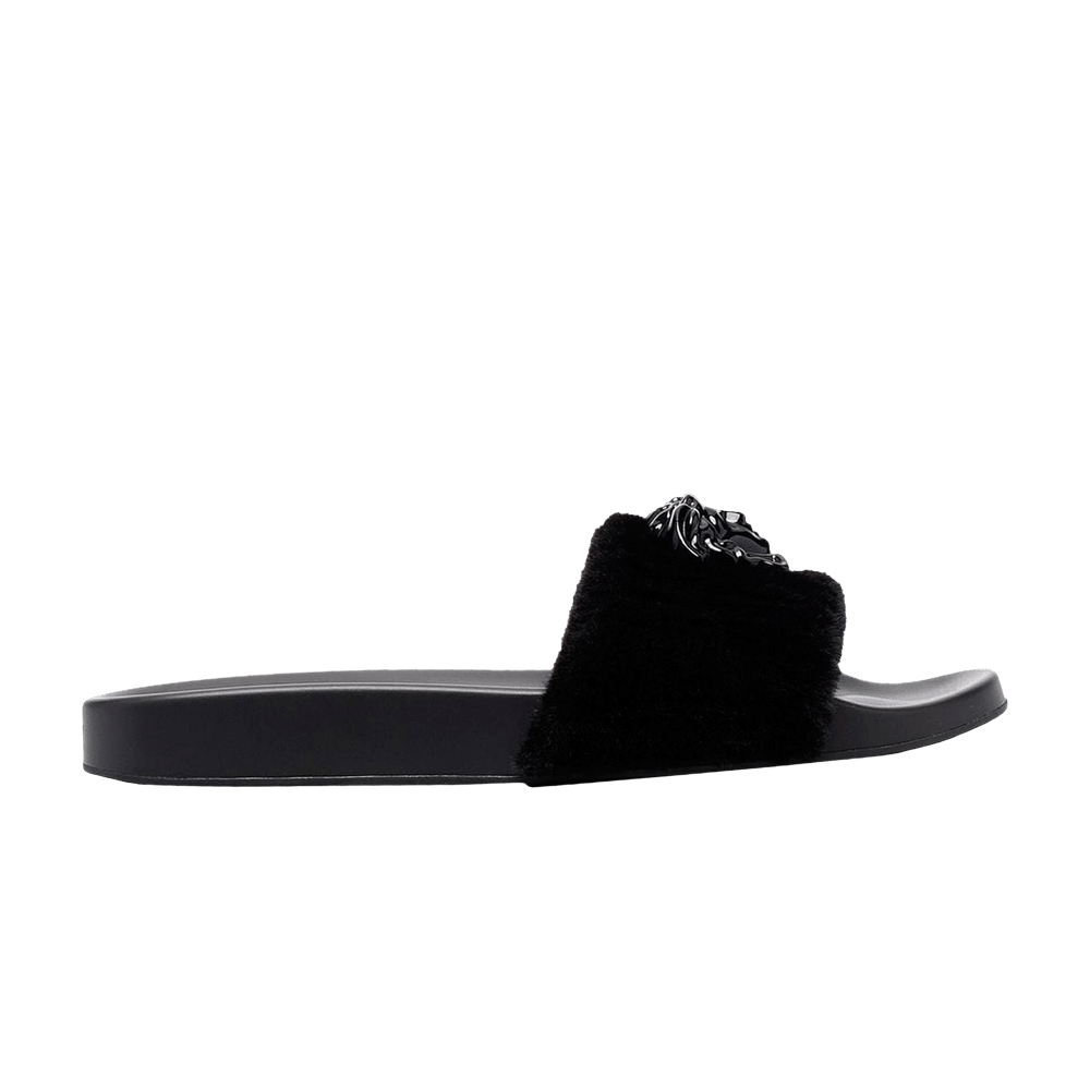 Buy (W) Versace La Medusa Pantuflas de Piel Sintética 'Negro' 1001234-1A00874-1B090