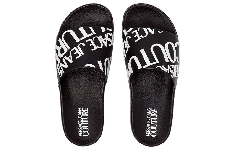 Lookbook (W) 베르사체 로고 슬라이드 '블랙 화이트' 72VA3SQ1-71352-899