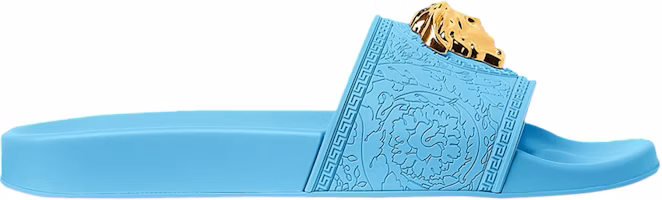 (Women)  Versace Palazzo Pool Slides 'Light Blue'  1004190-DGOM8-1V44V (Women)  Versace Palazzo Pool Slides 'Light Blue'  1004190-DGOM8-1V44V